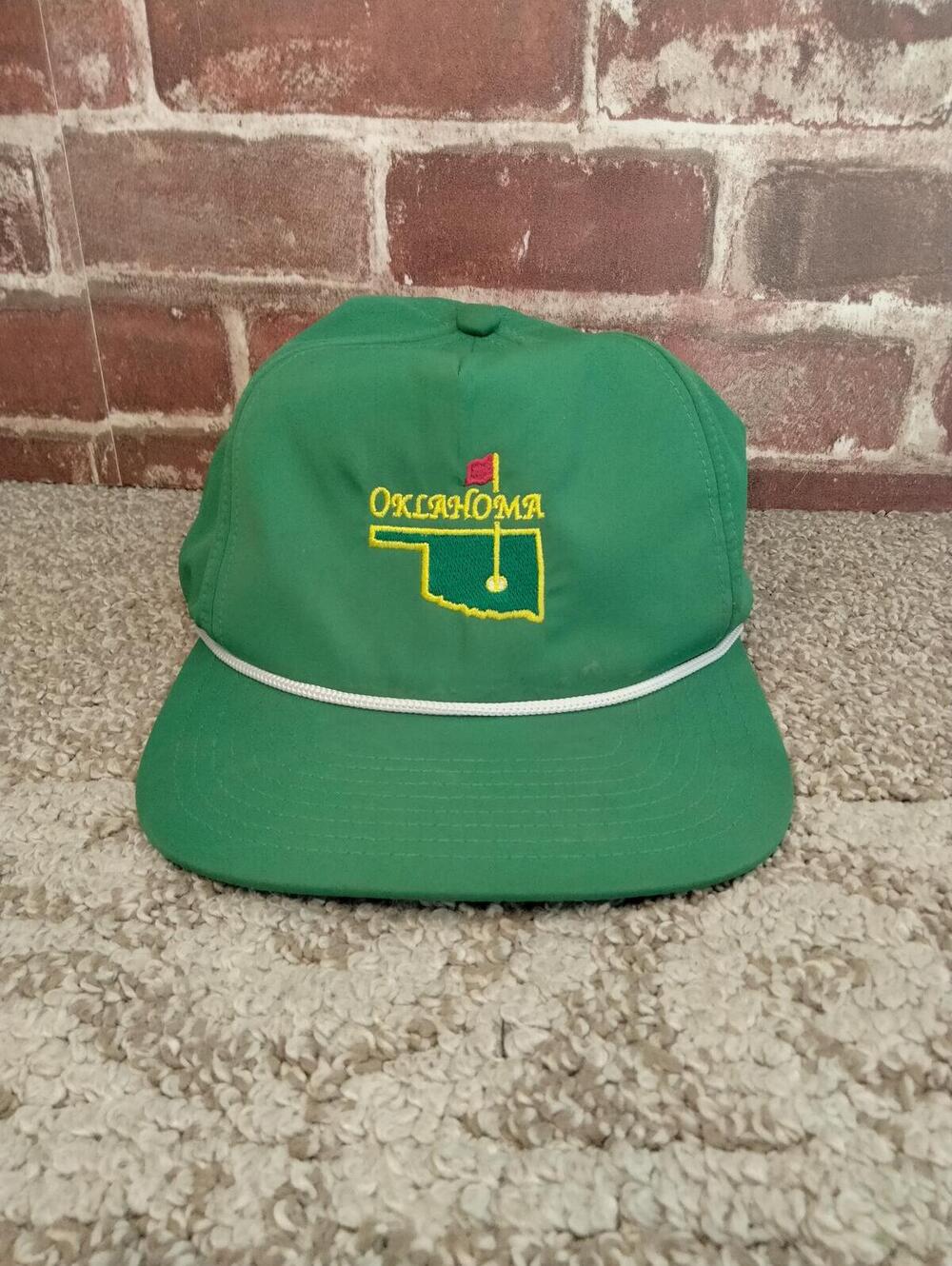 Masters Oklahoma Opolis Clothing Vintage Rope Snapback Hat Green Golf
